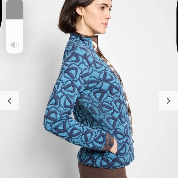 NIC+ZOE Teal and Brown Bomber Jacket - Picture 3 of 6